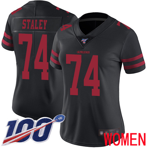 San Francisco 49ers Limited Black Women Joe Staley Alternate NFL Jersey #74 100th Season Vapor Untouchable